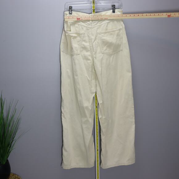 BDG High & Wide Corduroy Pants Ivory Size 30 (10) - Picture 3 of 5